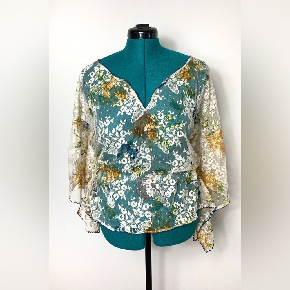 Free People, Size Small, Sheer Women’s Blouse bohemian fairy whimsical